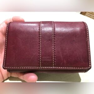 Vintage Coach Leatherwear Burgundy/Pink Bi-Fold Wallet